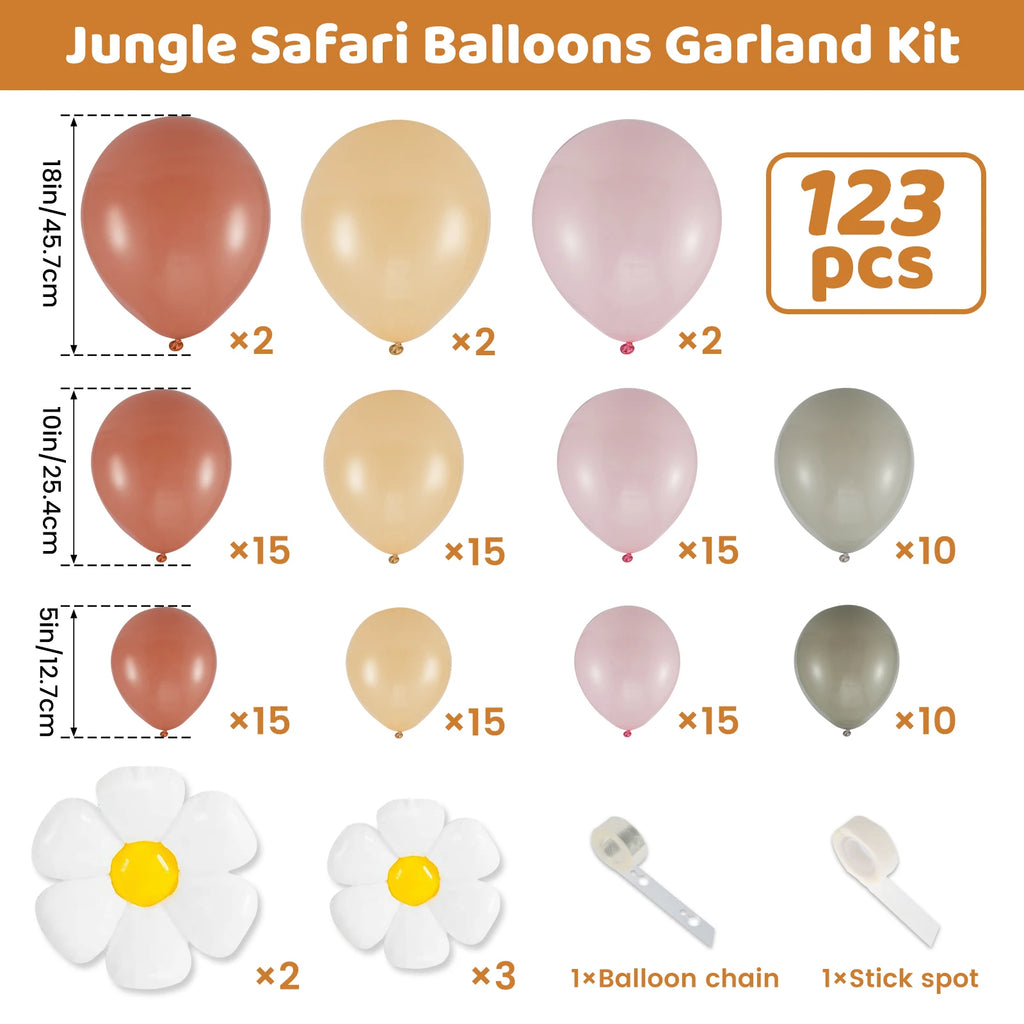123pcs Daisy Balloon Garland Arch Kit – Assorted Latex Balloons Balloon Garland Kit Nixie style 1 Other