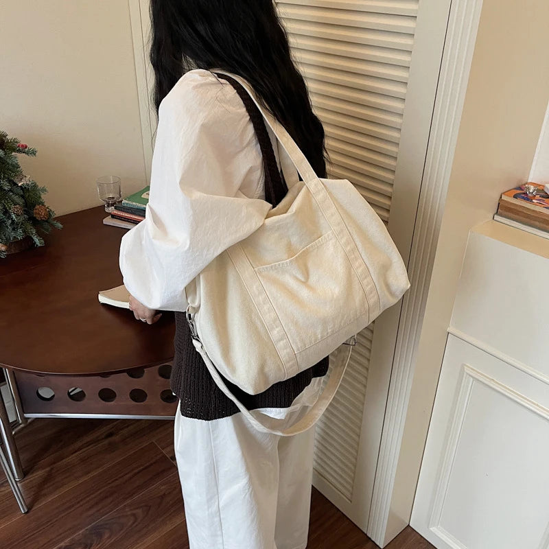Large Canvas Tote Bag – Minimalist Crossbody & Shoulder Handbag Canvas Tote Bag Nixie