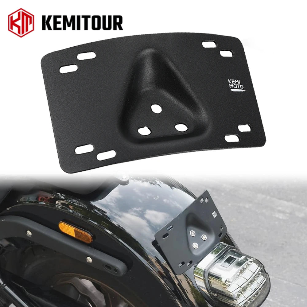 Motorcycle Curved Laydown License Plate Bracket | Softail Dyna License Plate Bracket Nixie