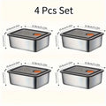 4-Piece Leakproof Stainless Steel Food Storage Container Set Food Storage Containers Nixie 4PCS