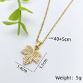 Zircon Leaf Pendant Necklace – Gold & Silver Clavicle Chain Pendant Necklace Nixie XL1200-155