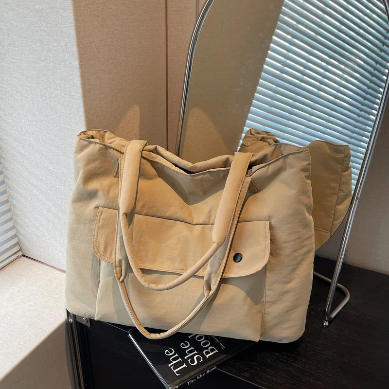 Women's Large Capacity Lightweight Cotton Tote Shoulder Bag Cotton Tote Bag Nixie