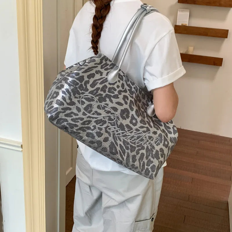 Nixie Silver Leopard Print Tote – Large Shoulder Bag for Women Tote Shoulder Bag Nixie