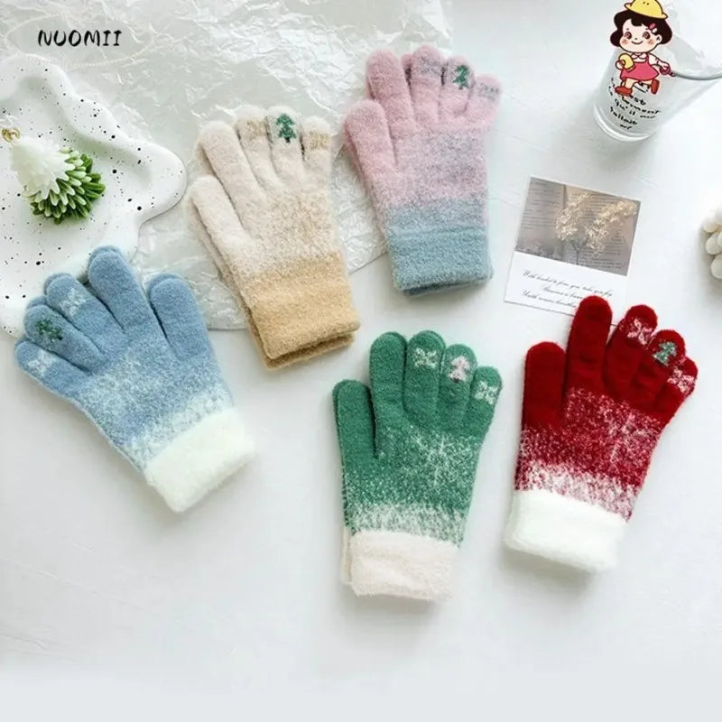 Touch Screen Winter Knitted Gloves – Warm Velvet Unisex Mittens Winter Knitted Gloves Nixie