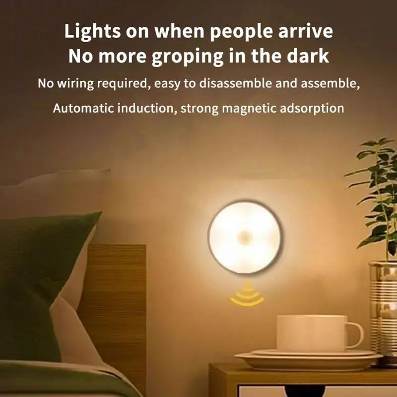 Motion Sensor LED Night Light USB Rechargeable Wireless Closet Lamp