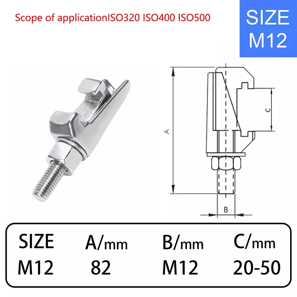 M8 M10 M12 ISO Double Claw Clamp 304 Stainless Vacuum Flange Vacuum Flange Clamp Nixie 1pcs M12