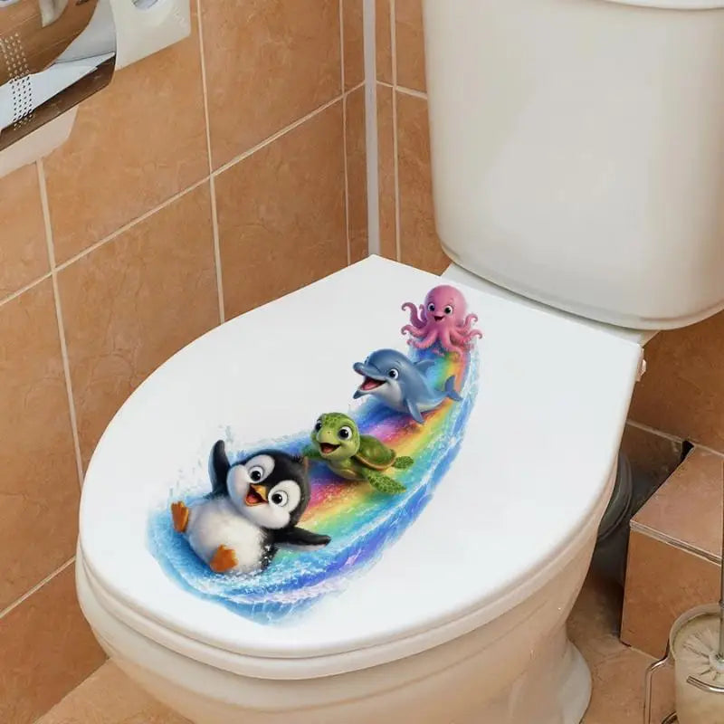 Ocean Toilet Lid Sticker – Waterproof Removable Bathroom Decal Bathroom Decal Sticker Nixie