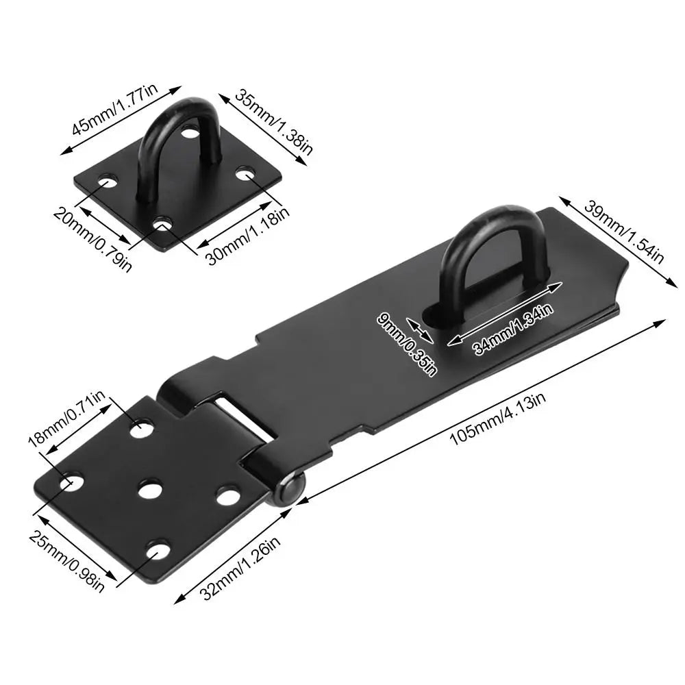 Heavy Duty 4-Inch Stainless Steel Door Hasp Latch | 180° Lock Door Hasp Latch Nixie