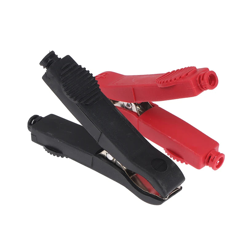 2Pcs 75mm Insulated Alligator Clips Red & Black Battery Test Leads Battery Test Clips Nixie