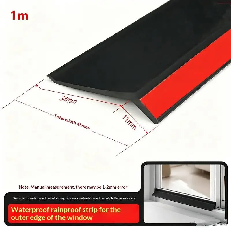 Window Rain Weatherstrip Water Blocking Seal Strip 0.5–2M