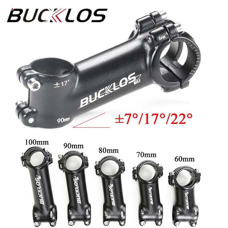 BUCKLOS Ultralight Aluminum Bike Stem 7/17/22° MTB Road 60-100mm Bicycle Stem Nixie