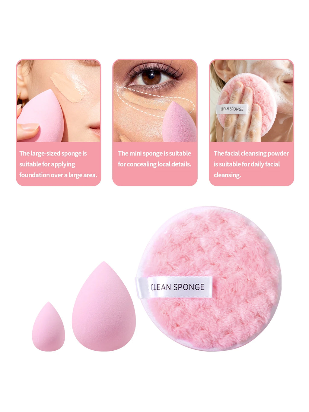 10Pcs Makeup Sponge Set – Multi-Shape Blending & Cleansing Pads Makeup Sponge Set Nixie