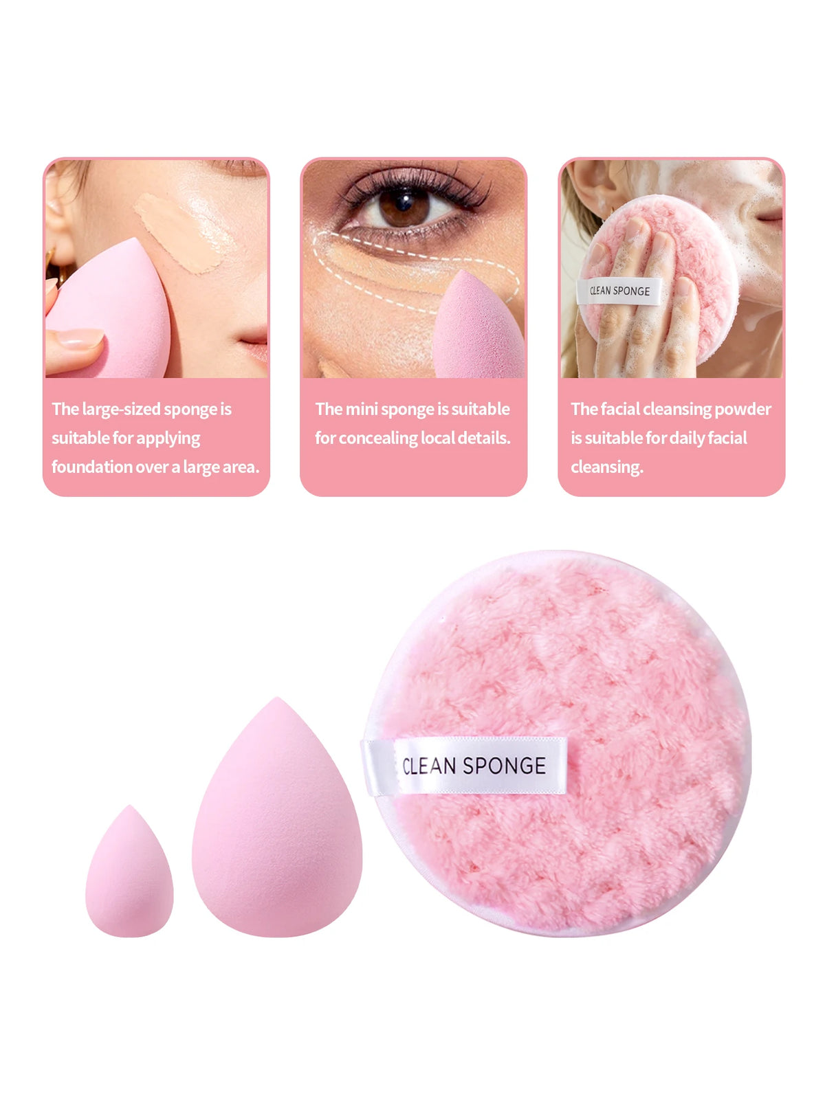 10Pcs Makeup Sponge Set – Multi-Shape Blending & Cleansing Pads Makeup Sponge Set Nixie