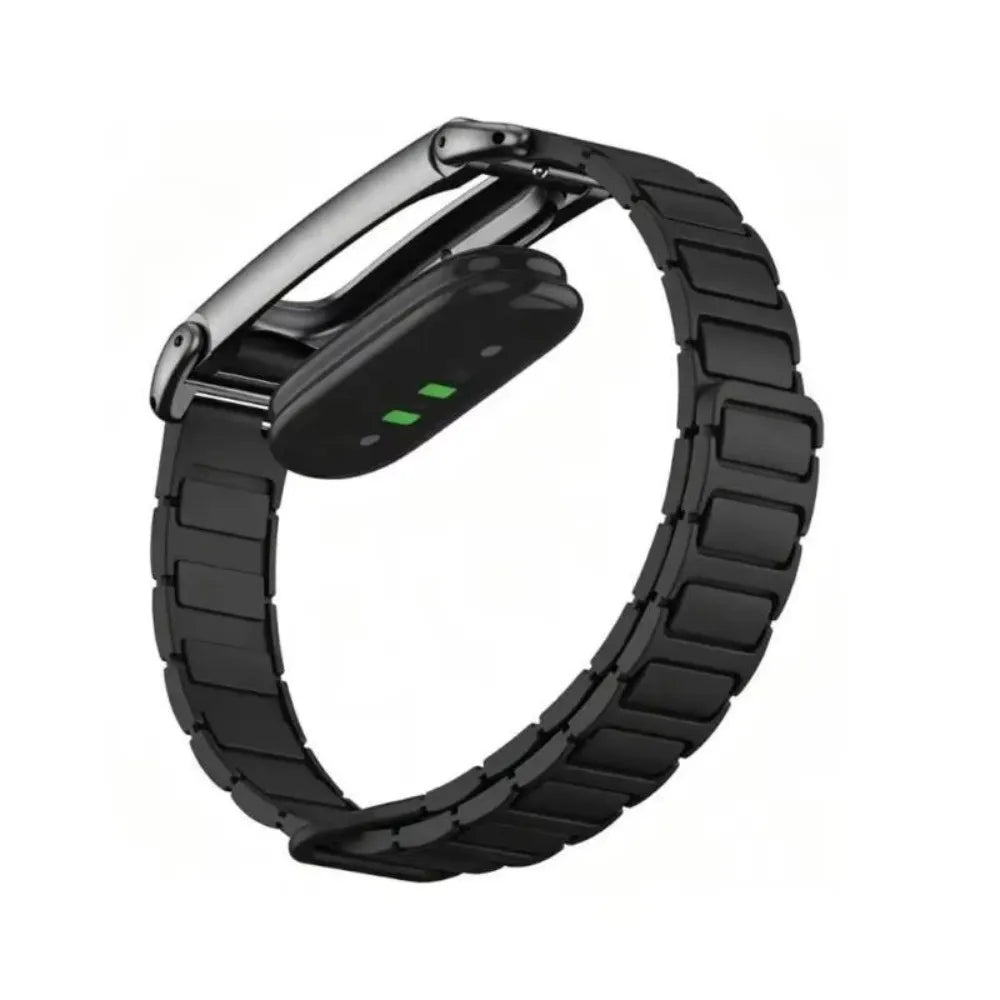 Magnetic Silicone Watch Band with Metal Case for Fitbit Smartwatch Band Nixie