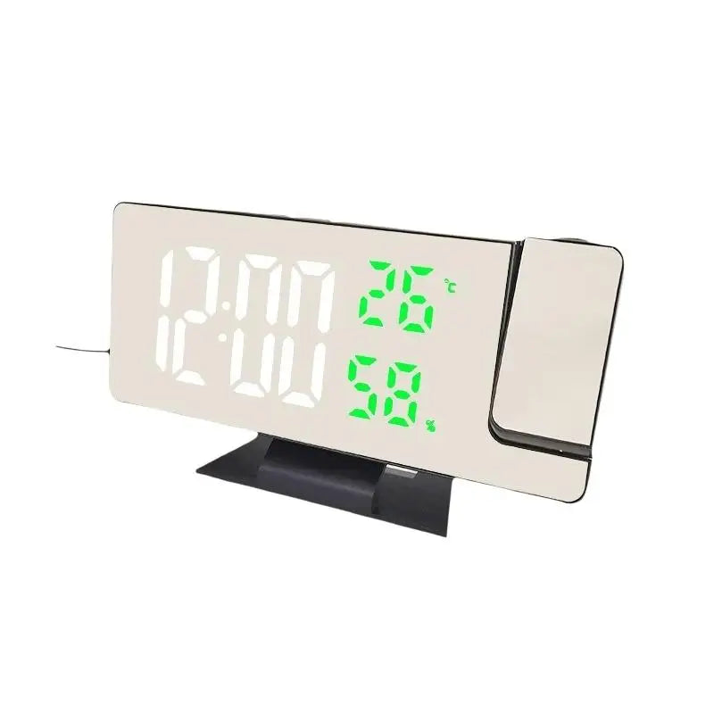 LED Digital Projection Alarm Clock – 180° Rotatable Mirror Projection Alarm Clock Nixie