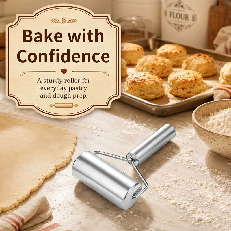 Stainless Steel T-Shape Rolling Pin – Non-Stick Dough Roller Rolling Pin Nixie