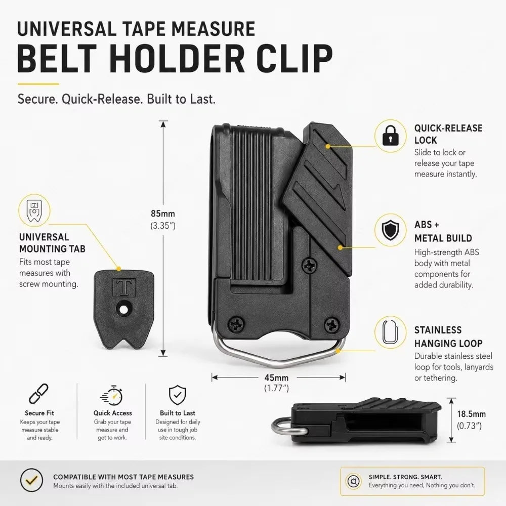 Universal Waist Tool Hanger Quick Release Belt Clip & Hooks