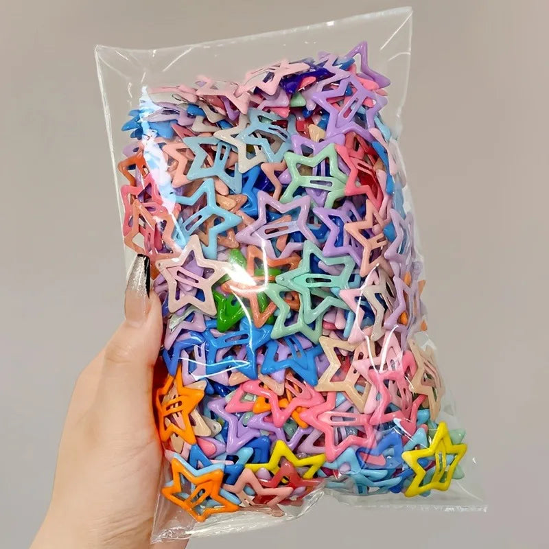 24/48pcs Star BB Hair Clips Set – Colorful Girls' Hairpins Girls Hair Clips Nixie
