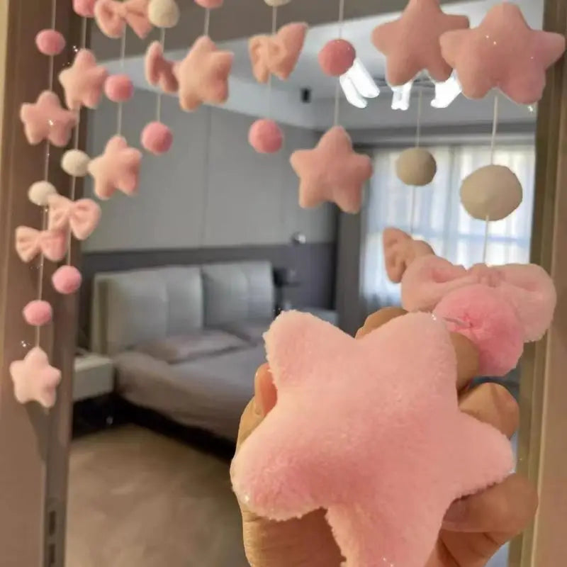 Pink Plush Heart Hanging Decor 26Pcs | Party & Wall Ornaments