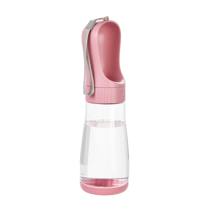 2-in-1 Portable Dog Water Bottle & Food Container Travel Pet Travel Water Bottle Nixie Pink 510ML Water