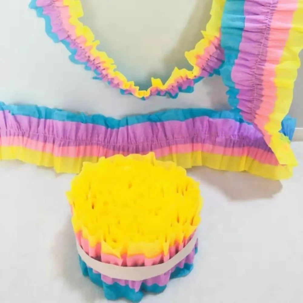 Macaron Crepe Paper Streamers 3M Heart Garland Party Decoration