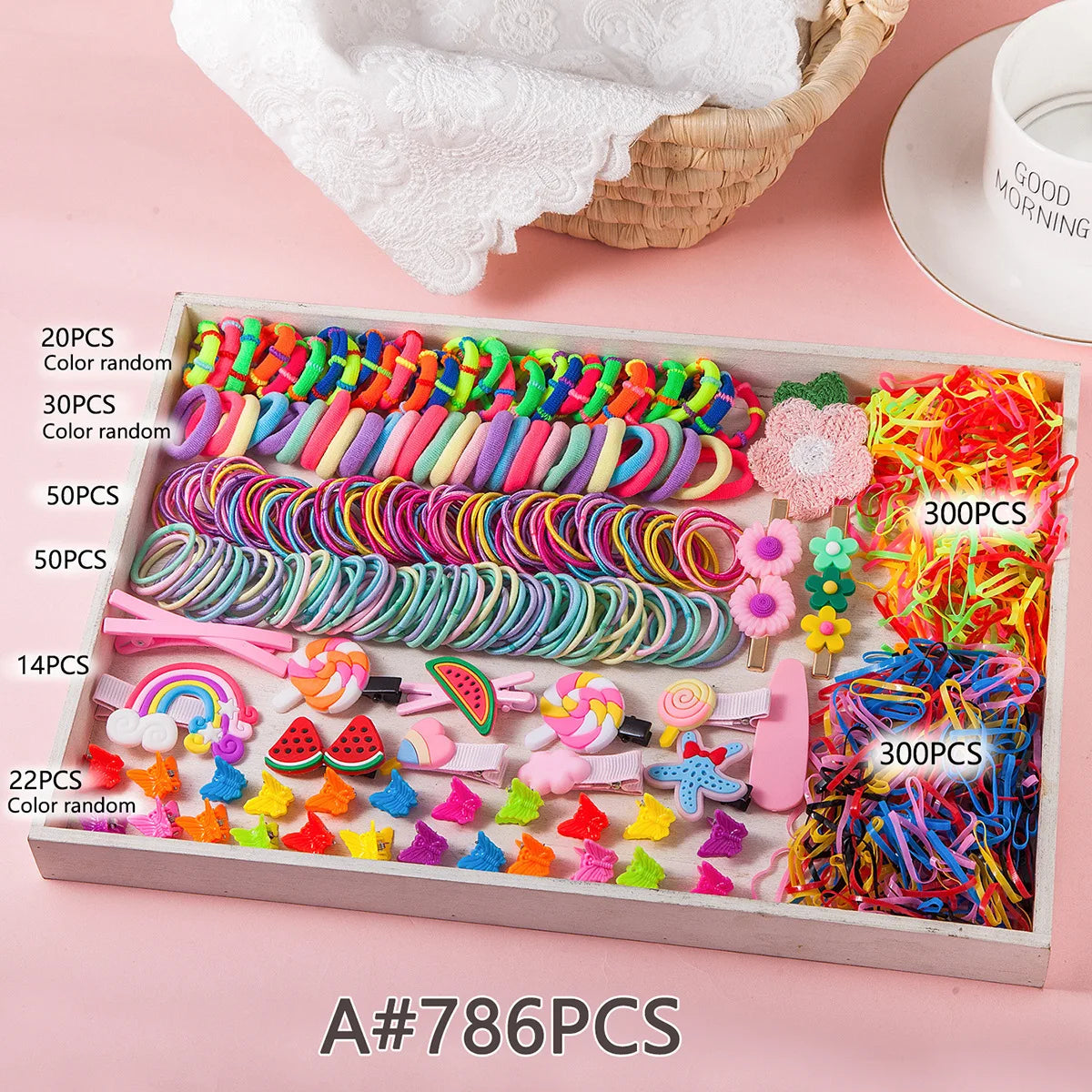 974pc Girls Sequin Butterfly & Star BB Hair Clips Set Kids Hair Clips Nixie 5-786Pcs No Box Bag