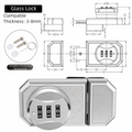 Zinc Alloy Combination Lock for Glass Doors & Cabinets Combination Door Lock Nixie Style 3