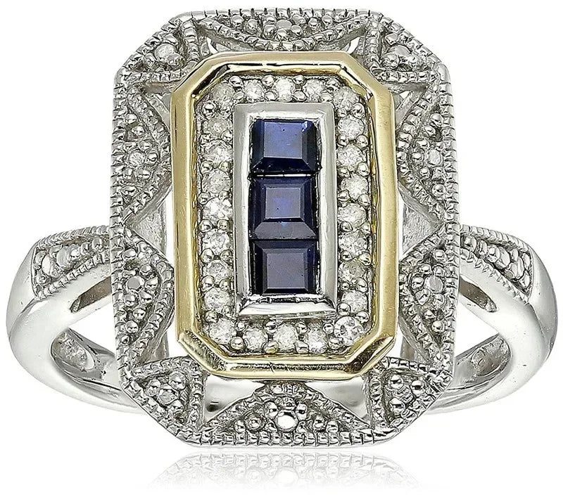 Vintage Art Deco Princess Cut Zircon Ring – Silver | Sizes 6–10 Fashion Ring Nixie