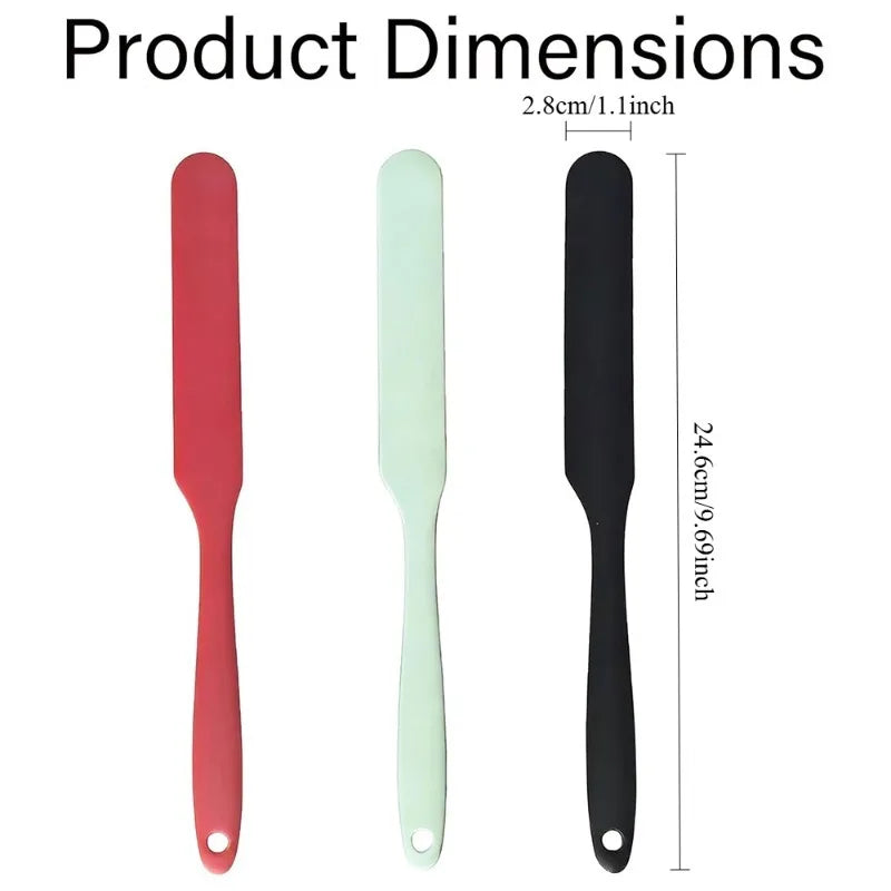 3-Piece Silicone Spatula & Jar Scraper Set – Heat Resistant Silicone Spatula Set Nixie