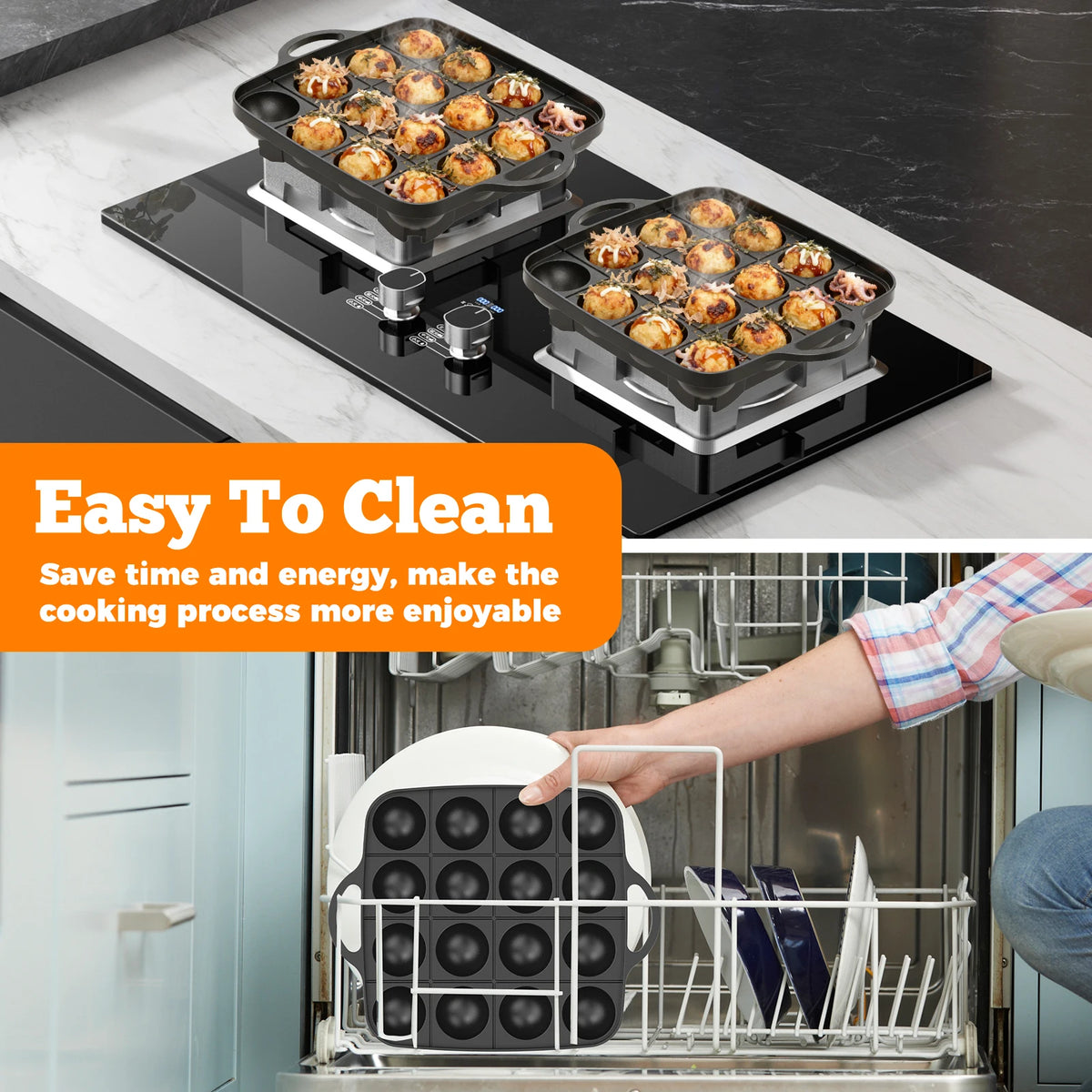 16-Hole Nonstick Takoyaki Pan – Die Cast Aluminum Cooker