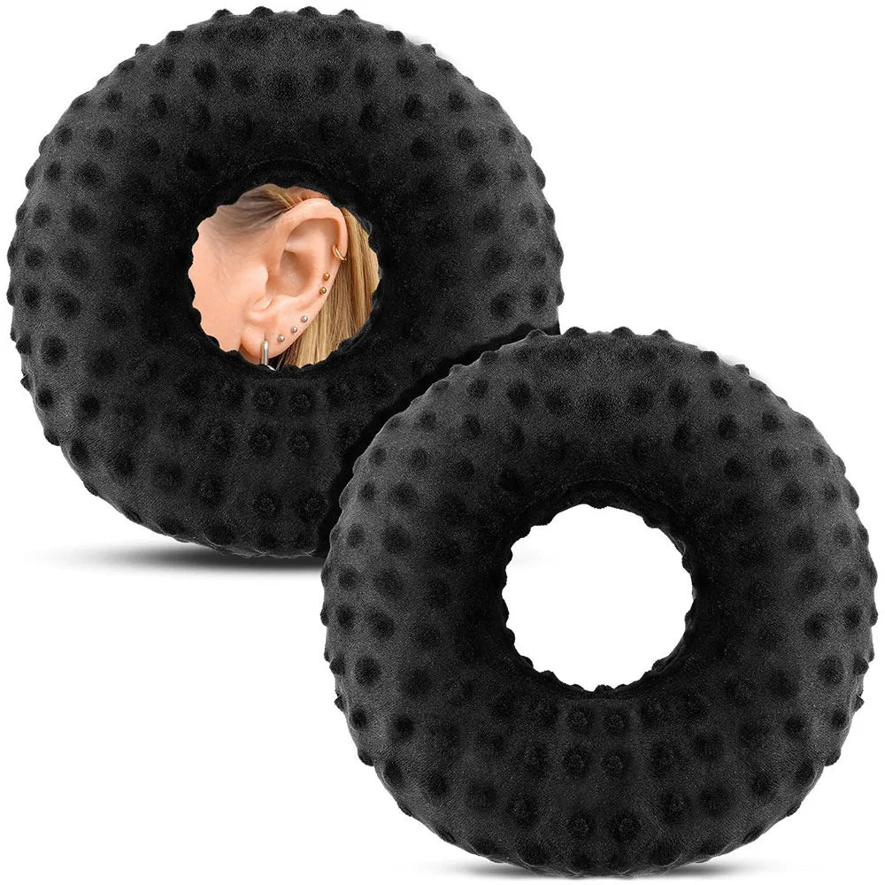 Cotton Ear Piercing Pillow with Ear Hole – Side Sleep Comfort Ear Piercing Pillow Nixie Black