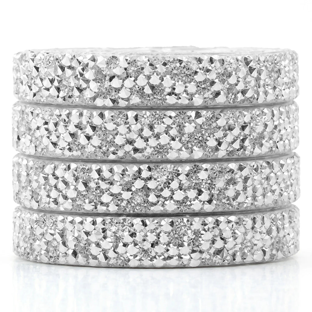 Self-Adhesive Rhinestone Trim Tape – 4 Rolls Crystal DIY Sticker Rhinestone Craft Tape Nixie 4 volumes