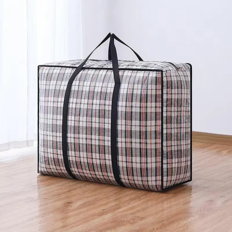 Reusable Striped Moving Storage Bag – Breathable Clothes Organizer
