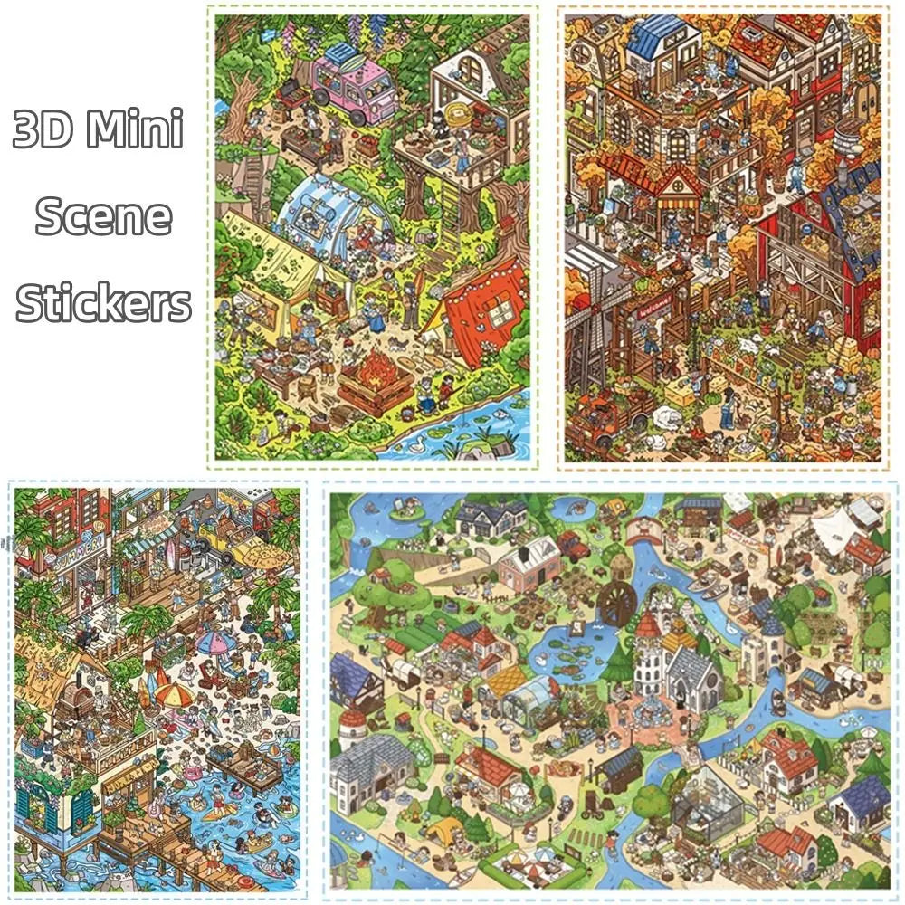 3D Stacking Travel Scene Stickers – PET Die-Cut Scrapbook Sheets Scrapbook Stickers Nixie