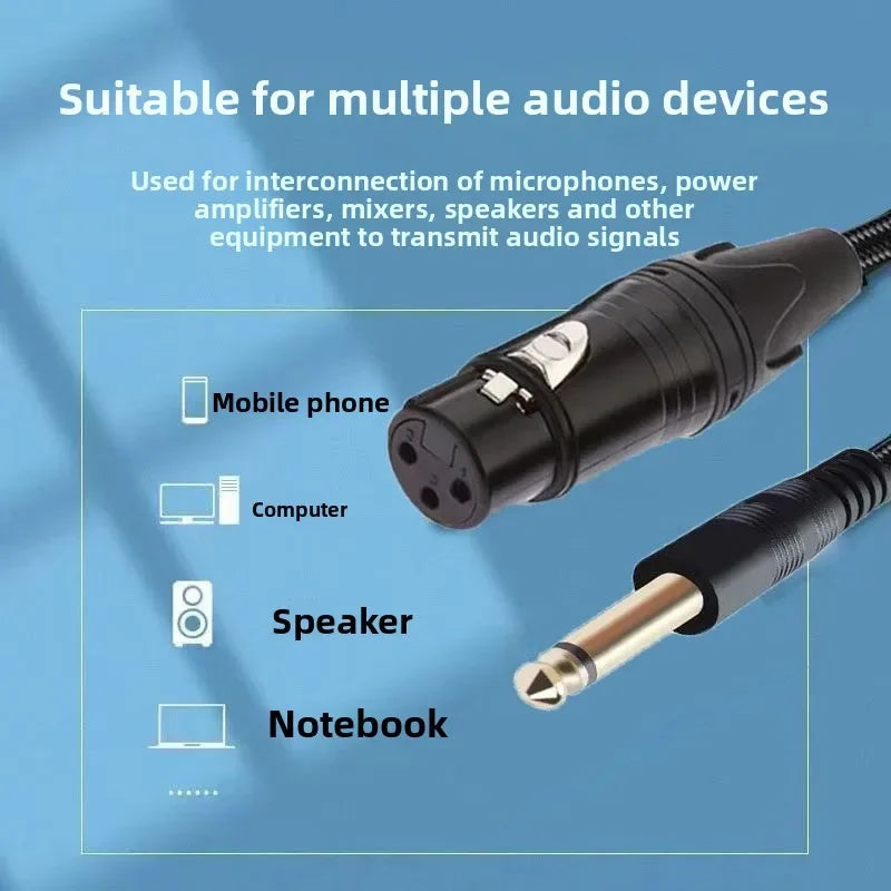 6.35mm to XLR Female Audio Cable – Dual-Core Instrument Cable Audio Instrument Cable Nixie