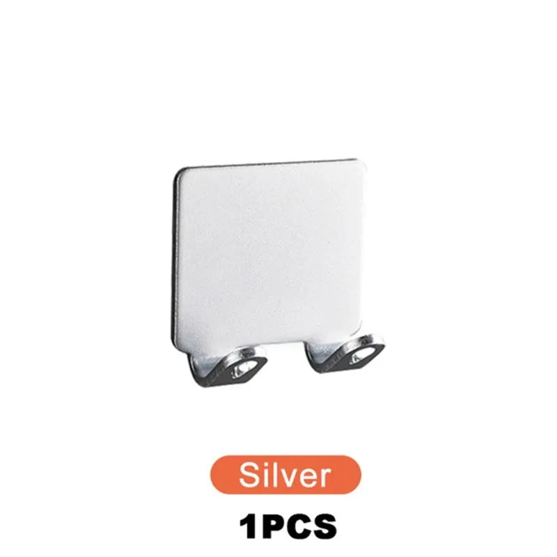 2Pcs Stainless Steel Razor Holder & Shaver Stand Bathroom Rack Razor Holder Stand Nixie Silver