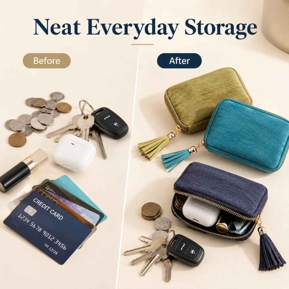 Travel Jewelry Organizer Pouch | Zipper Bag with Tassel & Velvet Lining Jewelry Travel Pouch Nixie