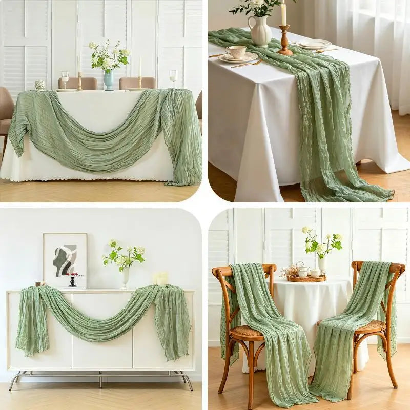Boho Cheesecloth Table Runner | Wedding & Party Décor 90cm