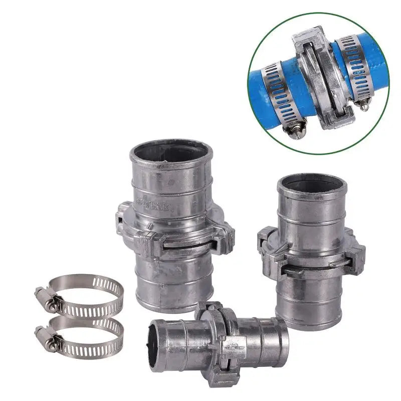 Aluminum Snap Coupling Hose Connector with Clamps | 1"–2" Hose Snap Connector Nixie