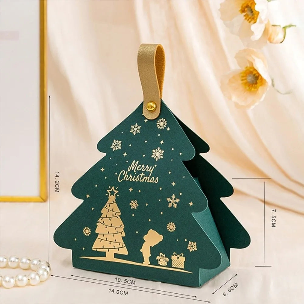 5-Pack Christmas Tree Candy Gift Boxes with Carry Handle