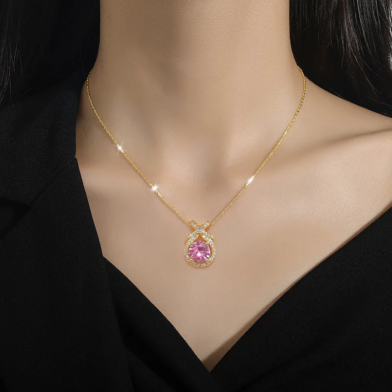 Heart Butterfly Knot Choker Necklace – Gold Stainless Steel Pendant Choker Necklace Nixie