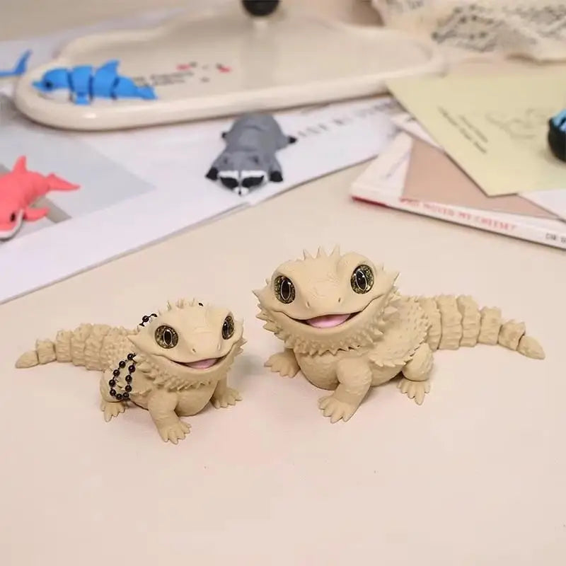 3D Printed Articulated Bearded Dragon Figurine Desk Decor Decorative Figurine Nixie