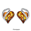 Heart Drop Earrings Zinc Alloy Champagne Rhinestones Women Drop Earrings Nixie EH-280-11