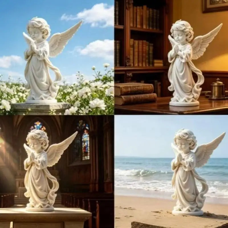 3D Printed Angel Wings Figurine | Minimalist Home Decor Statue Decorative Figurine Nixie