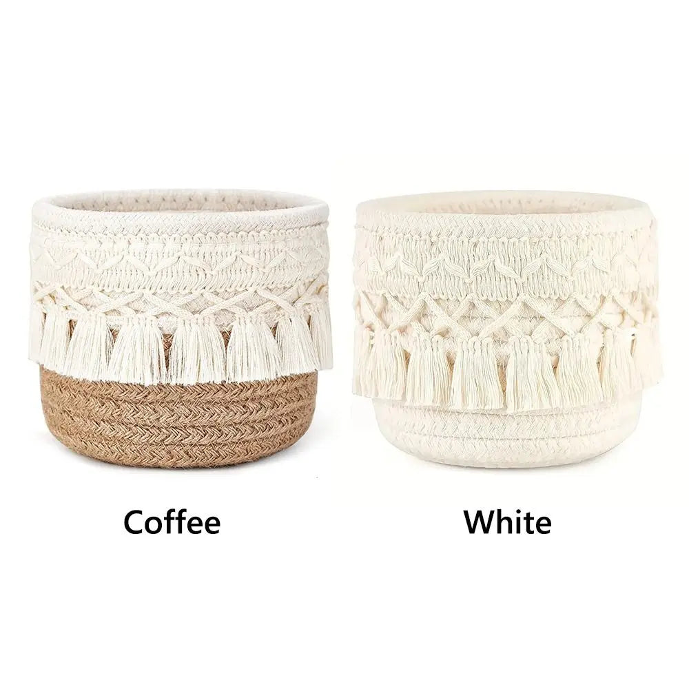 Cotton Rope Tassel Desktop Storage Basket – Pen & Organizer Desktop Storage Basket Nixie