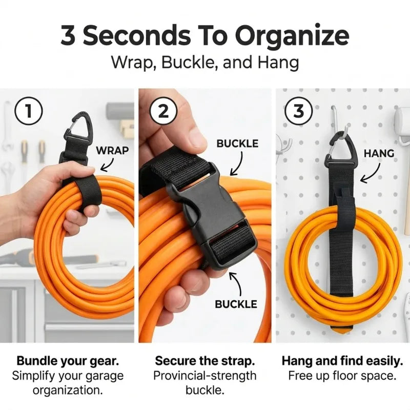 4-Pack Adjustable Heavy Duty Hose & Cord Storage Straps Hose & Cord Straps Nixie
