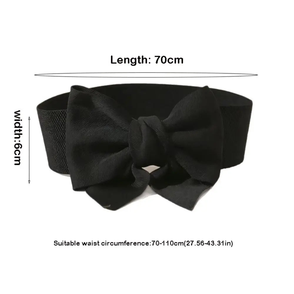 Elegant Bowknot Wide Elastic Waist Belt for Dresses