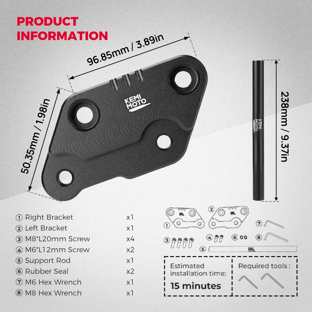 CNC Aluminum Foot Peg Extender Kit – Talaria Sting MX3 MX4 Foot Peg Extender Kit Nixie