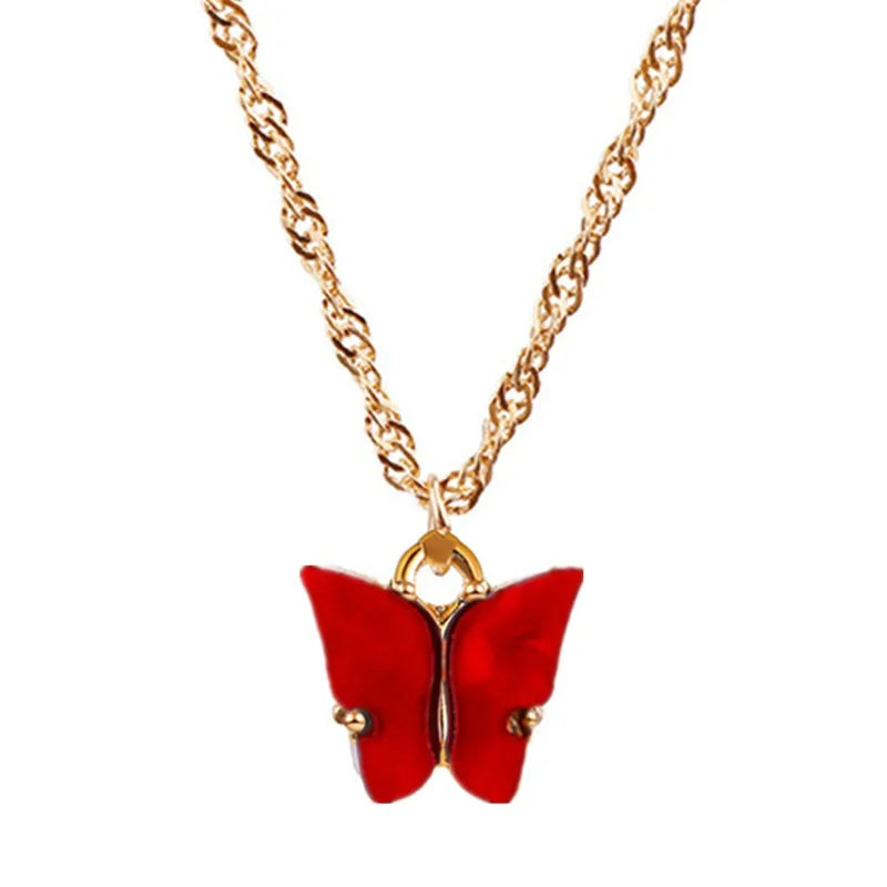 Butterfly Glass Pendant Necklace – Lead-Free & Hypoallergenic Pendant Necklace Nixie