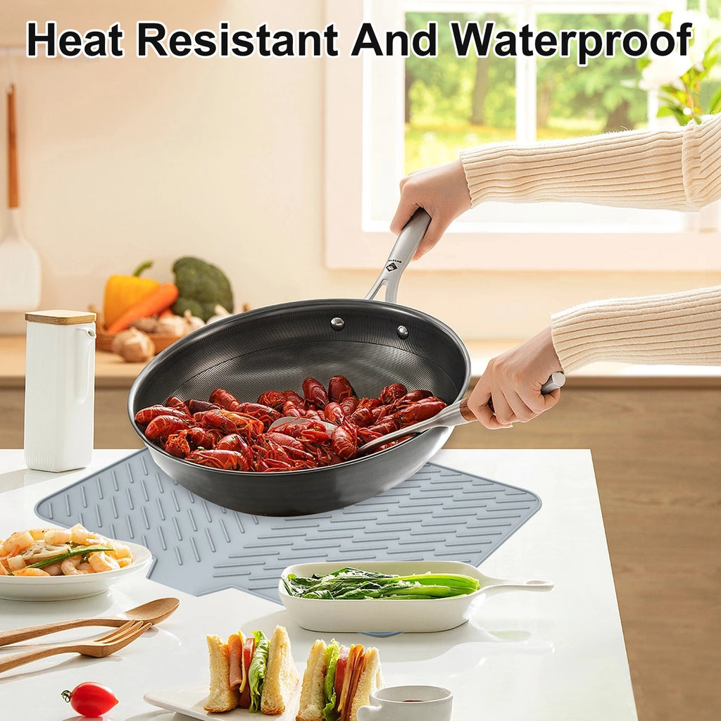 Silicone Dish Drying Mat – Large Non-Slip Draining Pad 23x17"